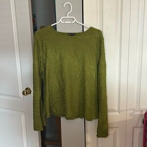River island UK 18 US 14 Green Textured Long Sleeve Shirt